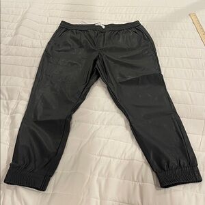 Dear John Faux Leather Jogger Pant Black Size Large NWT